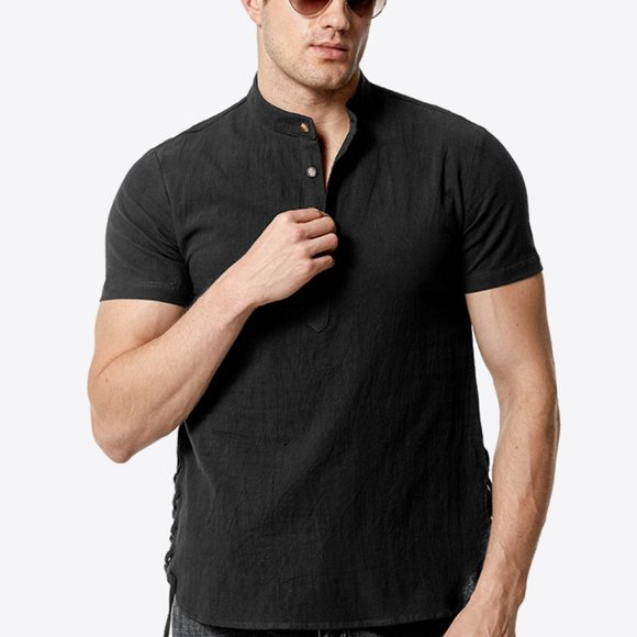 Casual Contrast Buttoned Shirt - Versatile Fashion Essential - Picture 7 of 14